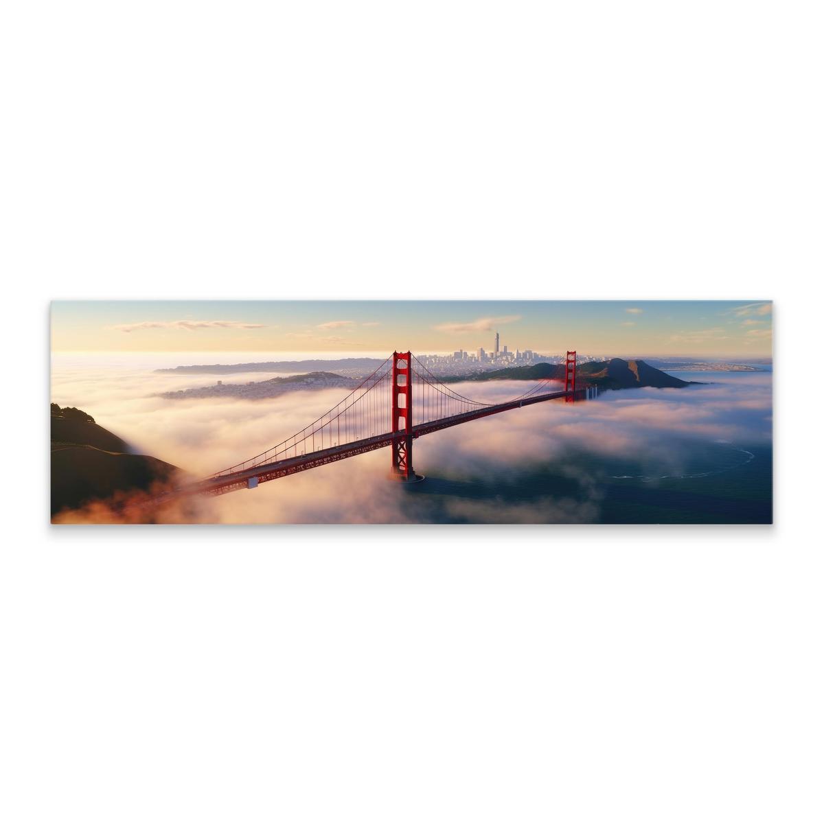 Obraz Do Salonu MOST Golden Gate We Mgle Pejzaż San Francisco 145x45cm 1 Full Screen