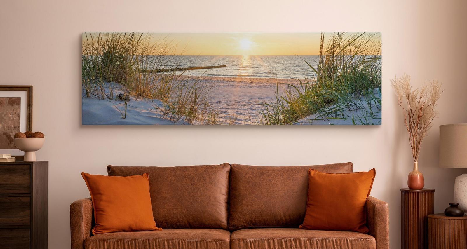Obraz Do Salonu PLAŻA Morze Zachód Słońca Panorama Pejzaż 145x45cm 4 Full Screen