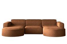 Sofa MODENA STUDIO U 299x78x165 cm w kształcie U bez funkcji spania do salonu NEVE miedziany