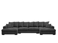 Sofa GABON 373x92x155 cm w kształcie U z funkcją spania i przechowywania do salonu ZOOM grafitowa