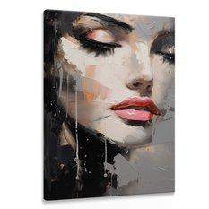 Obraz Canvas Nowoczesny PORTRET Kobieta Usta Abstrakcja 80x120cm