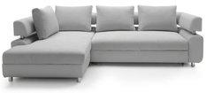 Sofa PANAMA 270x84x190 cm lewy z funkcją spania i przechowywania do salonu szaro-kremowy