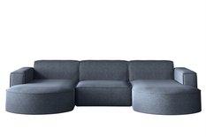 Sofa MODENA STUDIO U 299x78x165 cm w kształcie U bez funkcji spania do salonu NEVE niebieski