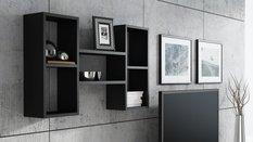 Półka POLO 92x65x21 cm czarna kubikowa uniwersalna do łazienki biura kuchni lub salonu