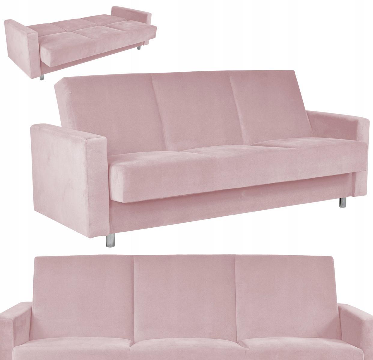 Wersalka ALICJA 212x100 cm różowa rozkładana kanapa z pojemnikiem na pościel sofa tapczan do salonu 0 Full Screen