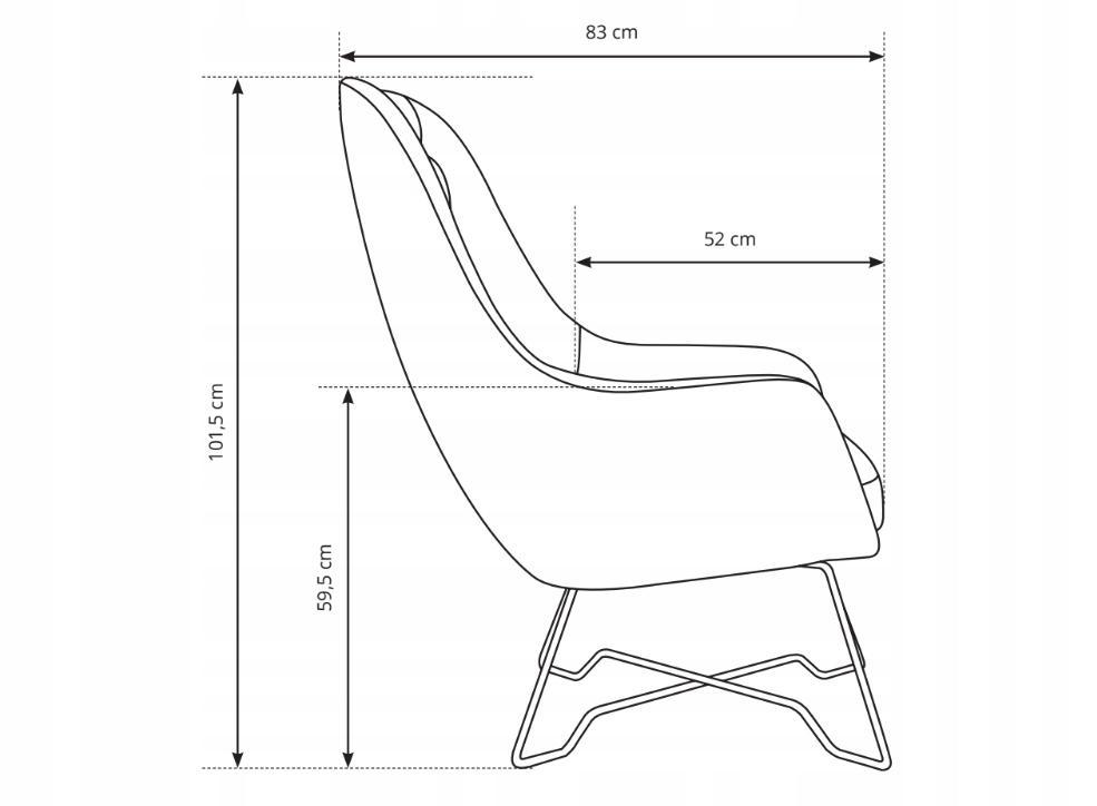 Fotel EZO 83x101x73 cm na metalowych czarnych nogach do salonu jasnoszary 6 Full Screen