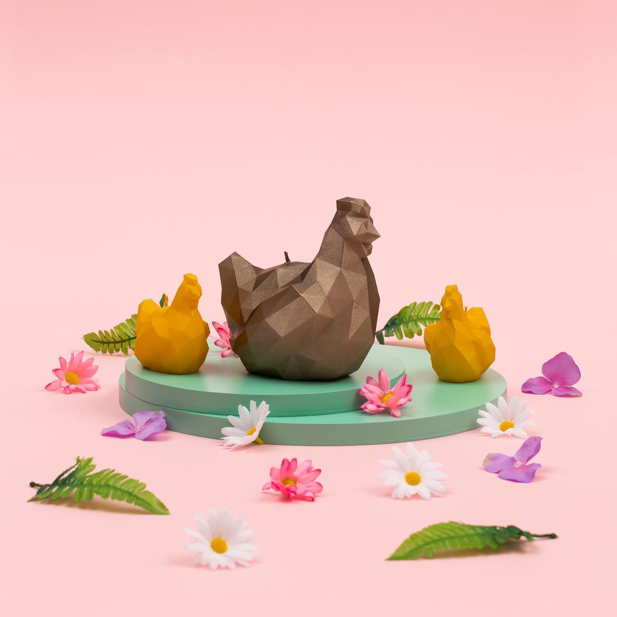 Świeca Chicken Low-Poly Silver Small 6 Full Screen
