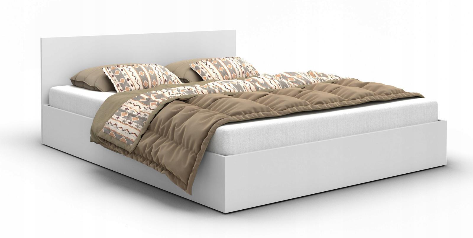 Łóżko do sypialni AVI 140x85x200 cm stelaż pojemnik na pościel białe 0 Full Screen
