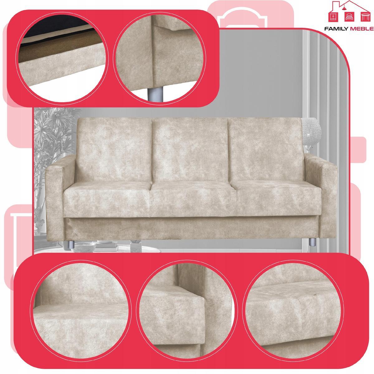 Wersalka sofa kanapa rozkładana beżowa Alicja FamilyMeble 3 Full Screen