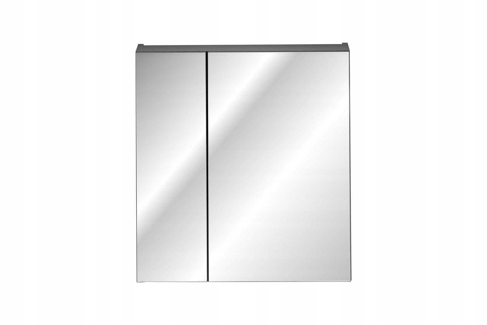 Szafka z lustrem 60 cm czarna gniazdko wewnętrzne 2x drzwi do łazienki  1 Full Screen