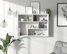 Półka Regał wiszący FINO 92x70,2x21 cm biały komorowy elegancki do salonu sypialni lub biura
