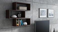 Półka wisząca ADA 92,7x65x21 cm wenge 3 poziomowa do sypialni biura lub salonu 