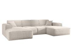Sofa U SIENA LARGE 344x73x165 cm w kształcie U bez funkcji spania do salonu kremowa